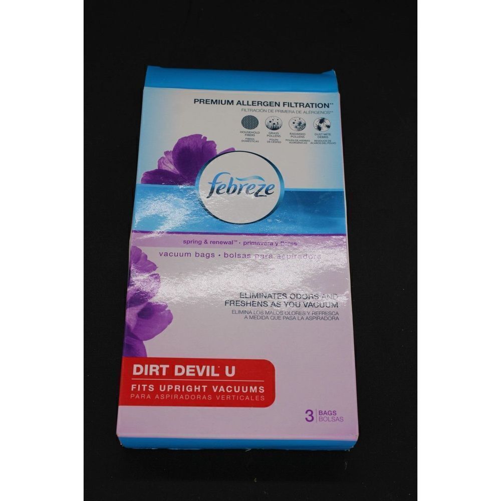 Febreze Allergen Filtration Upright Vacuum Bags, Spring & Renewal Scent, 2 In Bx